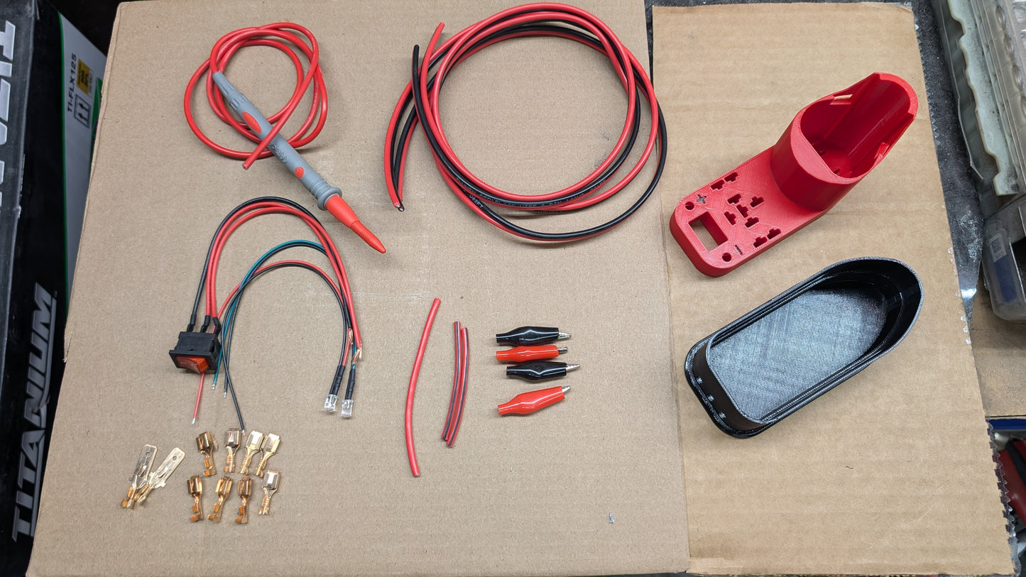 Portable Power Supply kit for automotive wiring and testing.