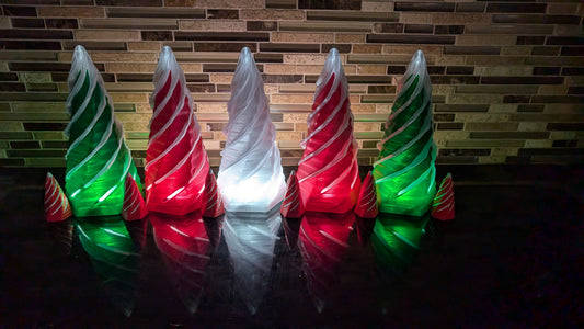 STL file - Christmas Tree decoration - Lights up - Fidget Helix toy